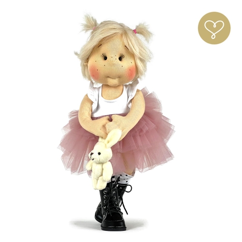 Różowa tiulowa sukienka z falbankami dla lalki 38 cm Lullu Dolls
