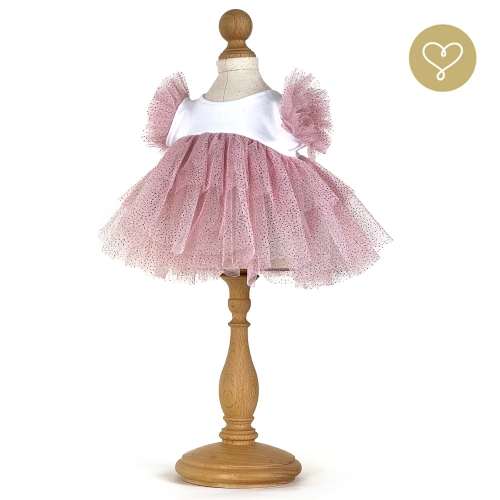 Różowa tiulowa sukienka z falbankami 2 dla lalki 38 cm Lullu Dolls