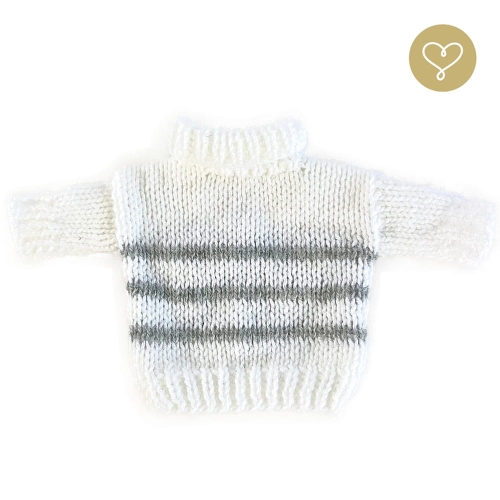 Biały sweter Wzorki 2 dla lalki 38 cm Lullu Dolls