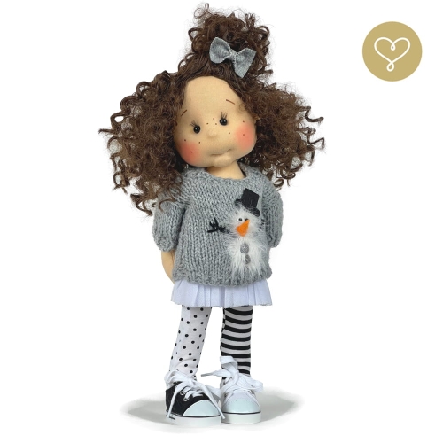Szary sweter Bałwanek dla lalki 38 cm Lullu Dolls