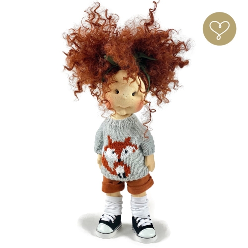 Szary sweter Lisek dla lalki 38 cm Lullu Dolls