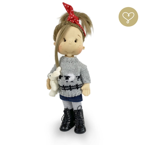 Szary sweter Owieczki dla lalki 38 cm Lullu Dolls