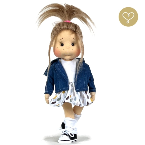 Lalka 38 cm Lullu Dolls Basia w ubranku, 3 warianty wyboru, na zdjęciu wariant 2 ruchomy szkielet