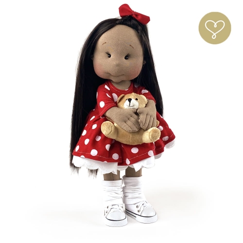 Lalka 38 cm Lullu Dolls Debbie w ubranku, maskotka Misio, 3 warianty wyboru, na zdjęciu wariant 1 podstawowy