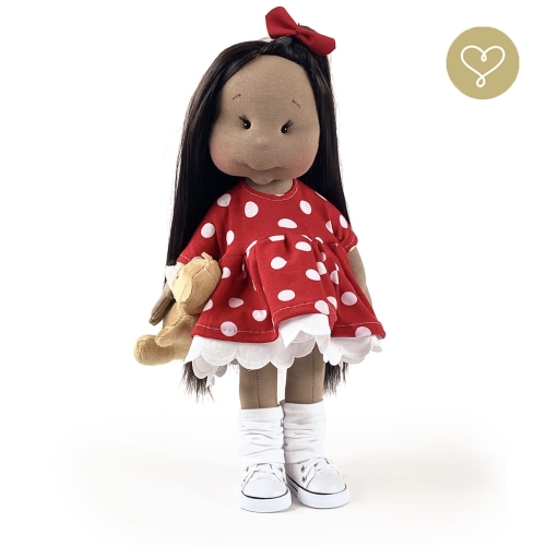 Lalka 38 cm Lullu Dolls Debbie w ubranku, maskotka Misio, 3 warianty wyboru, na zdjęciu wariant 1 podstawowy