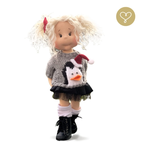 Lalka 38 cm Lullu Dolls Dezi w ubranku, 3 warianty wyboru, na zdjęciu wariant 2 ruchomy szkielet
