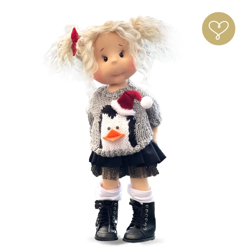 Lalka 38 cm Lullu Dolls Dezi w ubranku, 3 warianty wyboru, na zdjęciu wariant 2 ruchomy szkielet
