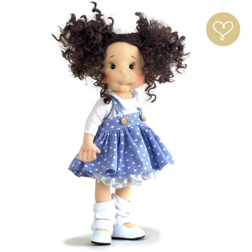 Lalka 38 cm Lullu Dolls Dotty w ubranku, 3 warianty wyboru, na zdjęciu wariant 2 ruchomy szkielet