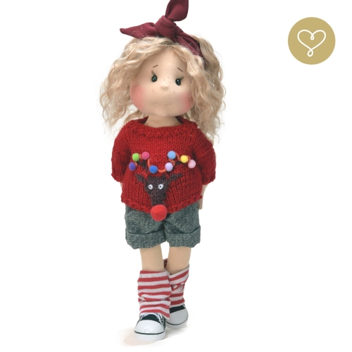 Lalka 38 cm Lullu Dolls Hania w ubranku, 3 warianty wyboru, na zdjęciu wariant 2 ruchomy szkielet