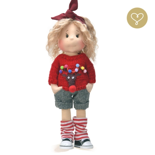 Lalka 38 cm Lullu Dolls Hania w ubranku, 3 warianty wyboru, na zdjęciu wariant 2 ruchomy szkielet