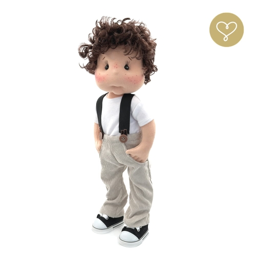 Lalka 38 cm Lullu Dolls Ignaś w ubranku, 3 warianty wyboru, na zdjęciu wariant 2 ruchomy szkielet