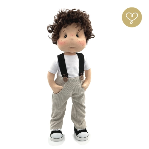 Lalka 38 cm Lullu Dolls Ignaś w ubranku, 3 warianty wyboru, na zdjęciu wariant 2 ruchomy szkielet
