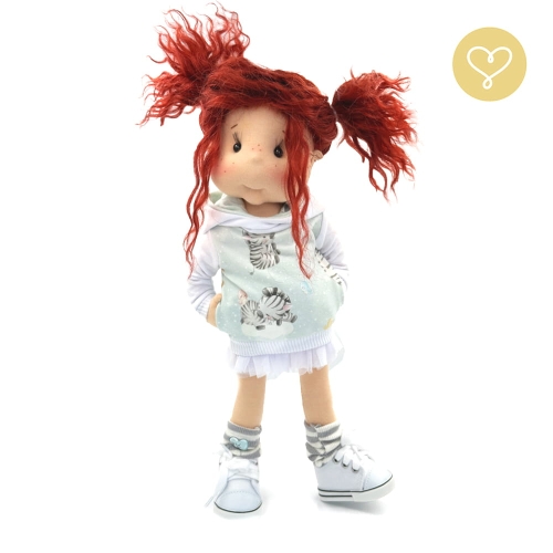 Lalka 38 cm Lullu Dolls Lullu w ubranku, 3 warianty wyboru, na zdjęciu wariant 2 ruchomy szkielet