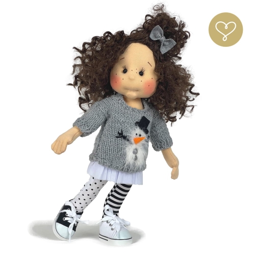 Lalka 38 cm Lullu Dolls Nadia w ubranku, 3 warianty wyboru, na zdjęciu wariant 2 ruchomy szkielet