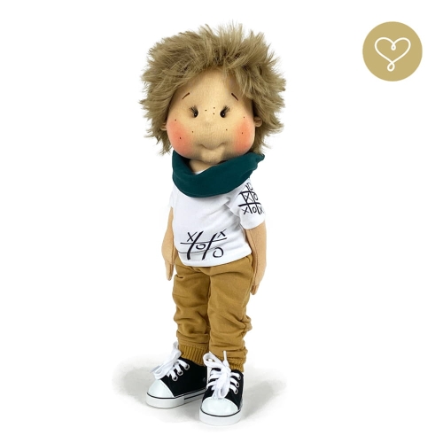 Lalka 38 cm Lullu Dolls Nikodem w ubranku, 3 warianty wyboru, na zdjęciu wariant 2 ruchomy szkielet