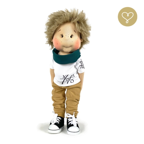 Lalka 38 cm Lullu Dolls Nikodem w ubranku, 3 warianty wyboru, na zdjęciu wariant 2 ruchomy szkielet