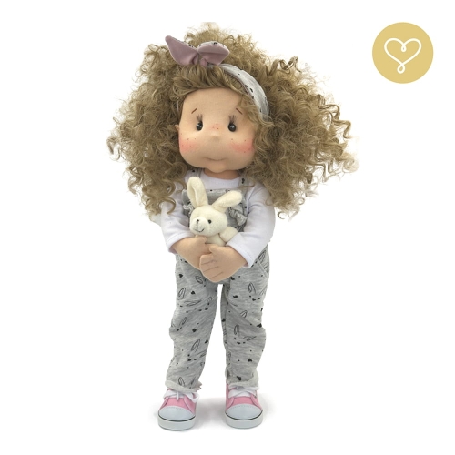 Lalka 38 cm Lullu Dolls Nina w ubranku, maskotka Zajączek, 3 warianty wyboru, na zdjęciu wariant 1 podstawowy