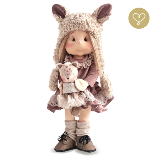 Lalka 38 cm Lullu Dolls Tereska w ubranku, maskotka Sarenka, 3 warianty wyboru, na zdjęciu wariant 2 ruchomy szkielet