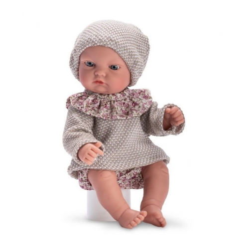 Lalka Hiszpańska 28 cm ASI 0157571 Gordi, bobas bez włosów i rzęs, cała z winylu, w ubranku