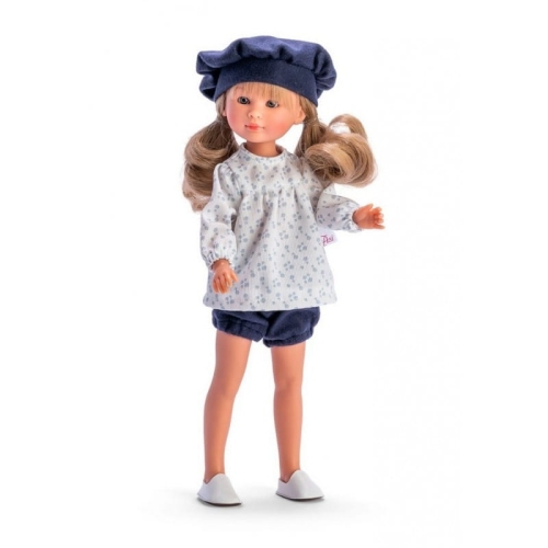 Lalka Hiszpańska 30 cm ASI 0167970 Celia, klasyczna, cała z winylu, średnio długie jasne włosy z grzywką, w ubranku