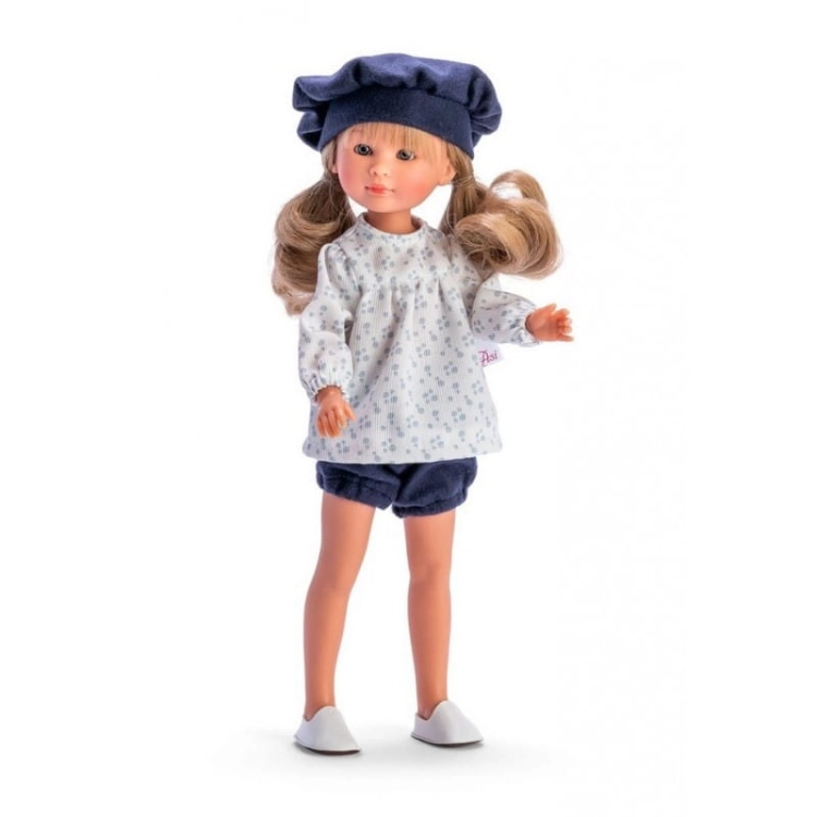 Lalka Hiszpańska 30 cm ASI 0167970 Celia, klasyczna, cała z winylu, średnio długie jasne włosy z grzywką, w ubranku