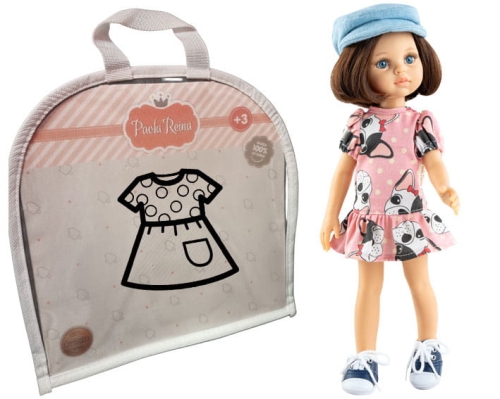 Oryginalne ubranko Paola Reina dla lalki 32 cm Amigas 54676, sukienka, czapka, majteczki