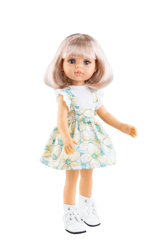 Oryginalne ubranko Paola Reina dla lalki 32 cm Amigas 54674, bluzeczka, spódniczka z szelkami, majteczki