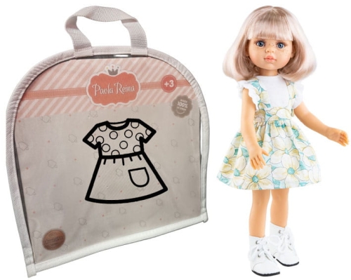 Oryginalne ubranko Paola Reina dla lalki 32 cm Amigas 54674, bluzeczka, spódniczka z szelkami, majteczki