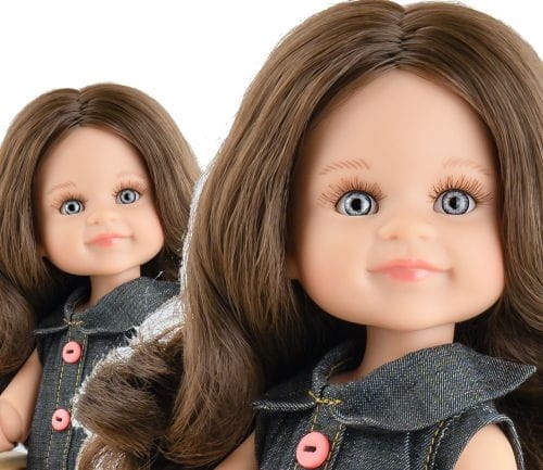 Oryginalne ubranko Paola Reina dla lalki 32 cm Amigas 54859, sukienka / tunika, białe legginsy