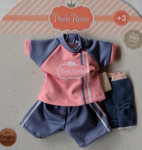 Oryginalne ubranko Paola Reina dla lalki 32 cm Amigas 54663, strój piłkarki: koszulka, spodenki, podkolanówki