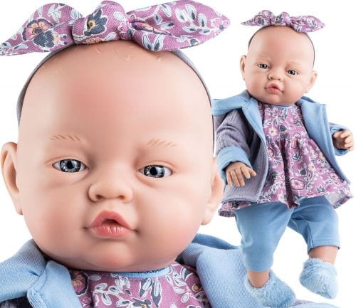 Lalka Hiszpańska 45 cm Paola Reina 05197 Bebita, bobas cały z winylu, dziewczynka, bez włosów, w ubranku