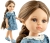 Lalka Hiszpańska 32 cm Paola Reina Amigas 04667 Laura, klasyczna, cała z winylu, brązowe oczy, brązowe długie  włosy splecione w warkocz, niebieska sukienka w kwiatuszki, majteczki, niebieskie buciki