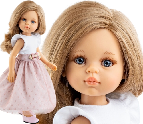 Lalka Hiszpańska 32 cm Paola Reina Amigas 04677 Ana, klasyczna, cała z winylu, niebieskie oczy, blond włosy, bluzeczka, długa spódnica, buciki