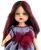 Lalka Hiszpańska 32 cm Paola Reina Amigas 04532 Estibaliz, klasyczna, cała z winylu, niebieskie oczy, czarne włosy z czerwonymi pasemkami, szara sukienka z bordowymi elementami, majteczki, buciki
