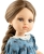 Lalka Hiszpańska 32 cm Paola Reina Amigas 04667 Laura, klasyczna, cała z winylu, brązowe oczy, brązowe długie  włosy splecione w warkocz, niebieska sukienka w kwiatuszki, majteczki, niebieskie buciki