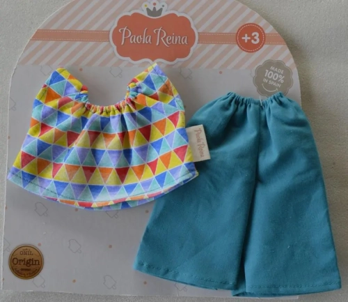Oryginalne ubranko Paola Reina dla lalki 32 cm Amigas 54678, bluzeczka, spodenki