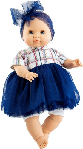 Lalka Hiszpańska 36 cm Paola Reina 07049 Manus Judith, bobas miękki brzuszek, zamyka oczy, bez włosów, w ubranku, piegi na buzi