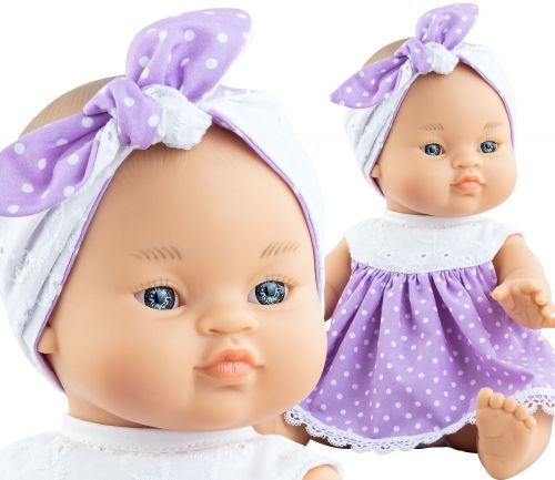 Lalka Hiszpańska 34 cm Paola Reina 04112 Gordis Alessandra, bobas cały z winylu, dziewczynka, bez włosów, w ubranku