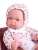 Lalka Hiszpańska 26 cm Antonio Juan 84088 Pitu, bobas cały z winylu, dziewczynka, bez włosów, w ubranku, kocyk, magiczna buteleczka z mlekiem