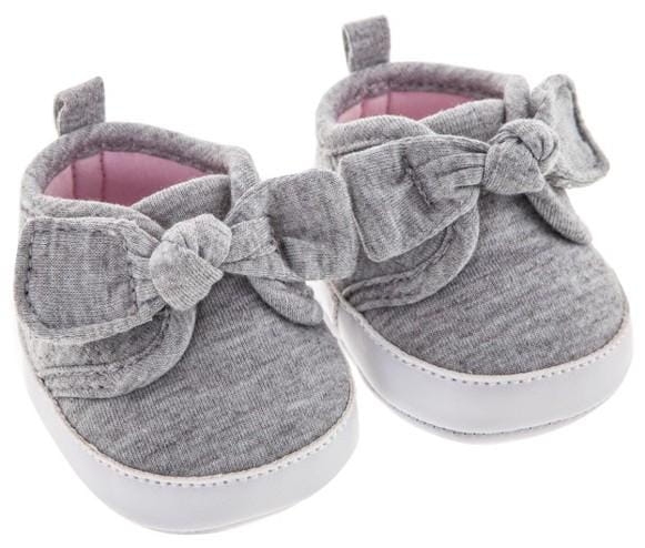 Oryginalne buty Antonio Juan dla lalki 42 cm Bobas 92004_8, szare z kokardką zapinane na rzep