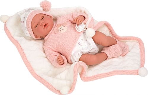 Lalka Hiszpańska 40 cm Arias 60754 bobas miękki brzuszek, wydaje 14 różnych dźwięków, w ubranku, smoczek, kocyk