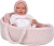 Lalka Hiszpańska 40 cm Arias 50812 bobas bez włosów miękki brzuszek, płacze, mówi mama papa, w ubranku, smoczek, nosidełko z poduszeczką