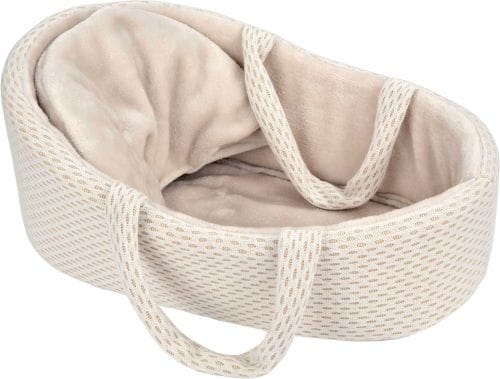 Lalka Hiszpańska 40 cm Arias 50803 bobas bez włosów miękki brzuszek, płacze, mówi mama papa, w ubranku, smoczek, nosidełko z poduszeczką