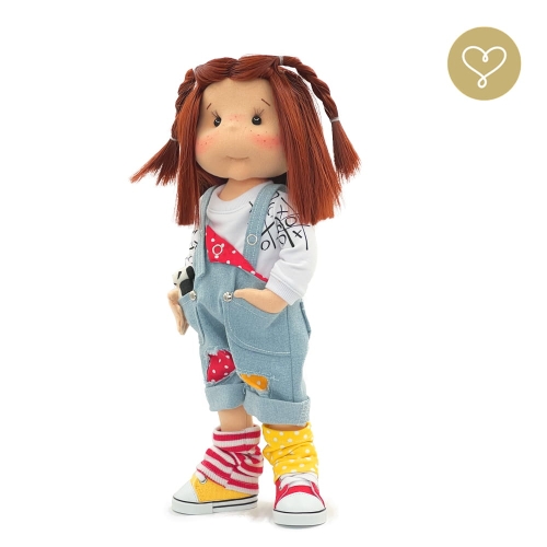 Lalka 38 cm Lullu Dolls Bobby w ubranku, maskotka Panda, 3 warianty wyboru, na zdjęciu wariant 2 ruchomy szkielet