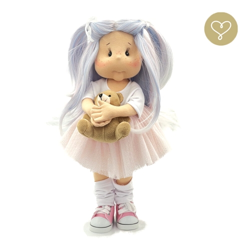 Lalka 38 cm Lullu Dolls Martusia w ubranku, maskotka Misio, 3 warianty wyboru, na zdjęciu wariant 2 ruchomy szkielet