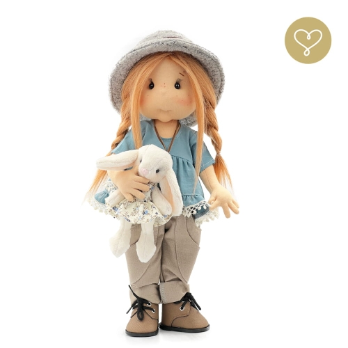 Lalka 38 cm Lullu Dolls Penny w ubranku, maskotka Króliczek Pinpin, 3 warianty wyboru, na zdjęciu wariant 3 kolekcjonerski