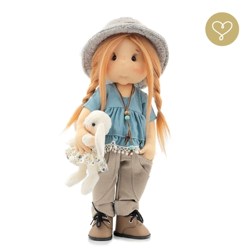 Lalka 38 cm Lullu Dolls Penny w ubranku, maskotka Króliczek Pinpin, 3 warianty wyboru, na zdjęciu wariant 3 kolekcjonerski