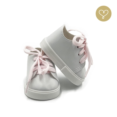 Buty białe sznurowane dla lalki 38 cm Lullu Dolls