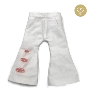 Spodnie białe z dziurami dla lalki Lullu Dolls