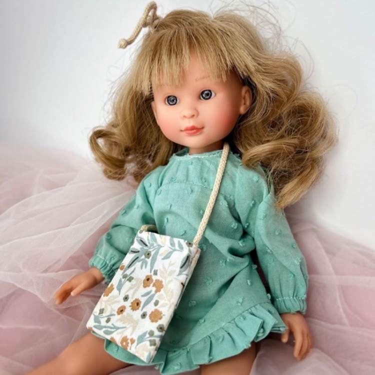 Lalka Hiszpańska 30 cm ASI 0167520 Celia, klasyczna, cała z winylu, średnio długie jasne włosy z grzywką, w ubranku
